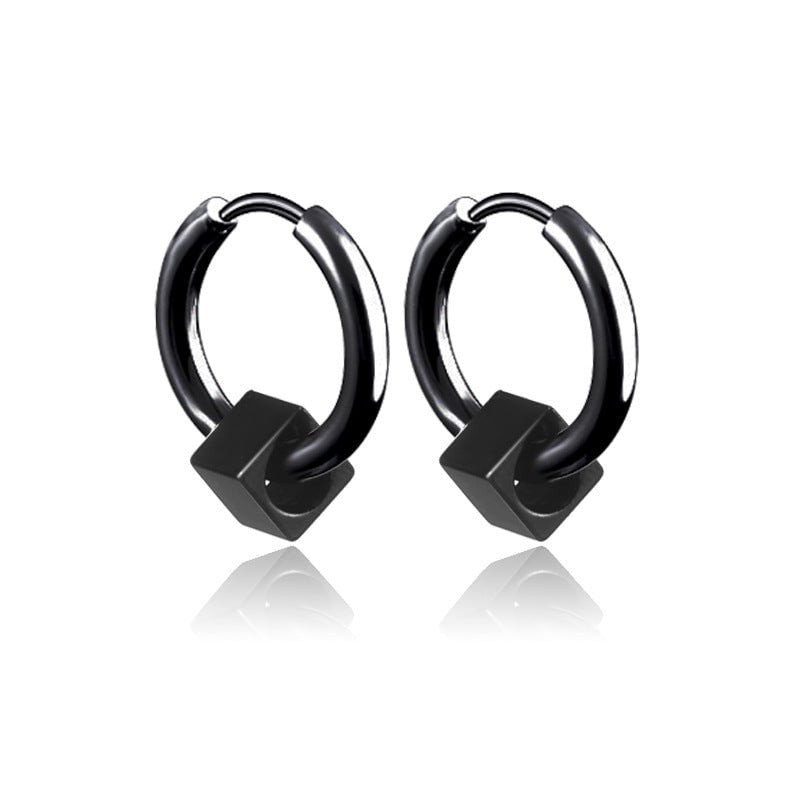 Wee Luxury Men Earrings Men's Geometric Huggie Hoop Earrings - Trendy Fashion Jewelry