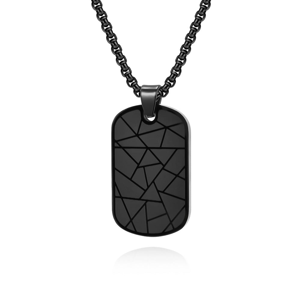 Wee Luxury Men Necklaces Black and Black Pearl Chain Sleek Stainless Steel Pendant Minimalistic Design for Mens Fashion