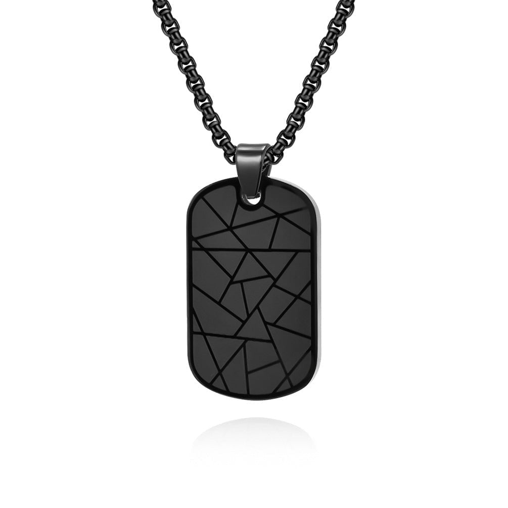 Wee Luxury Men Necklaces Black and Black Pearl Chain Sleek Stainless Steel Pendant Minimalistic Design for Mens Fashion