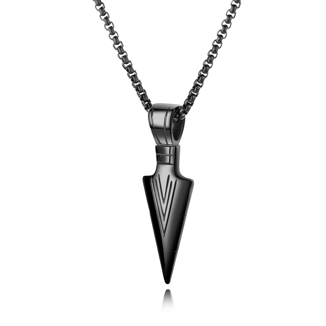 Wee Luxury Men Necklaces Black Pendant + Pearl Chain Necklace 3*55cm] Stylish Titanium Steel Necklace Perfect for Creative Hiphop Men