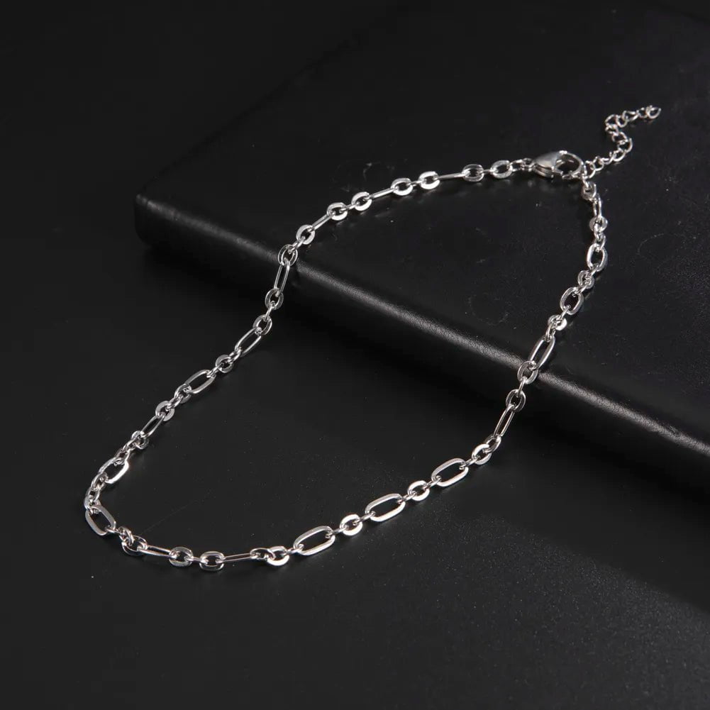 Wee Luxury Men Necklaces Cable Chain Steel / 40cm Paperclip Chain Stainless Steel Choker Necklaces For Men