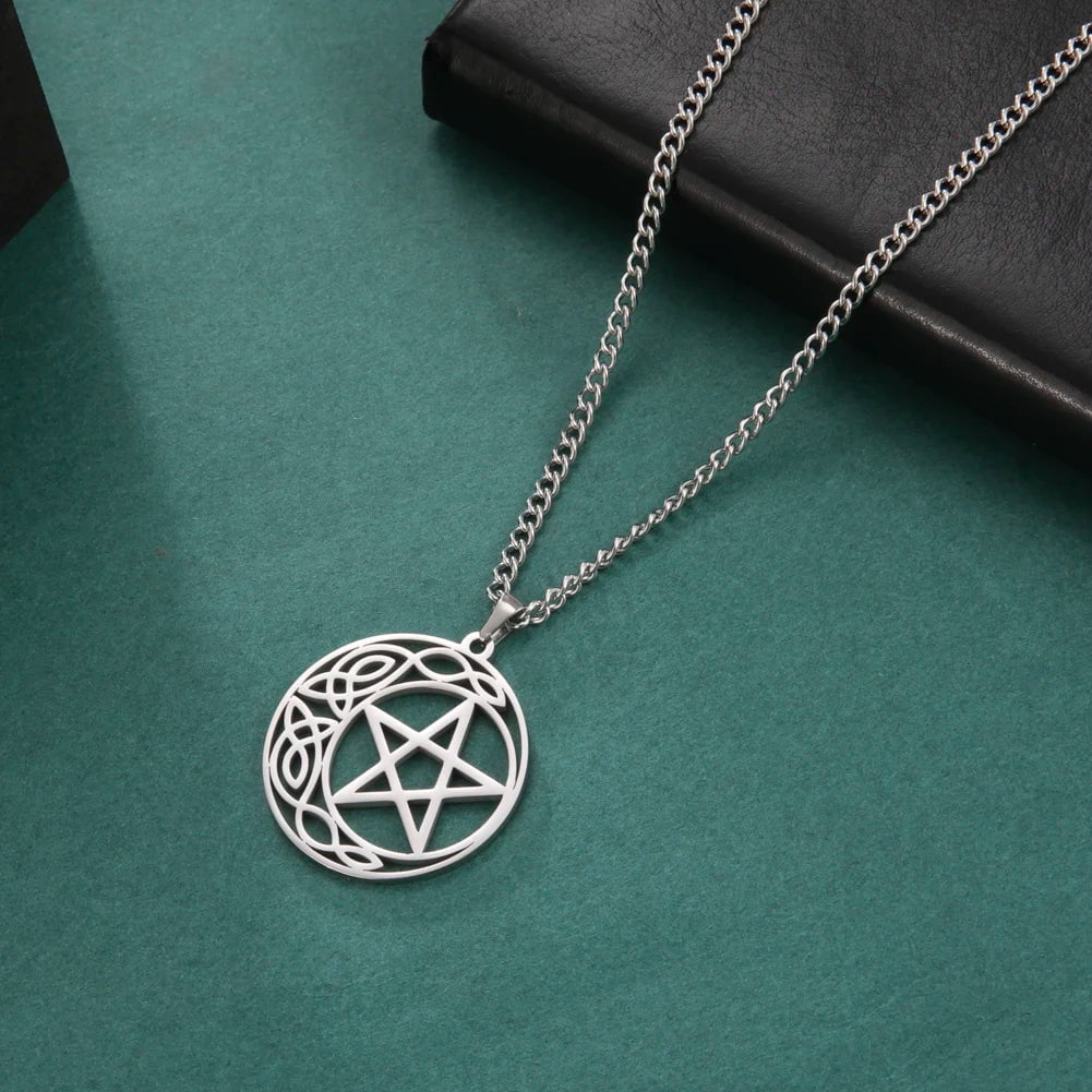 Wee Luxury Men Necklaces Cut Out Star Stainless Steel Pentagram Necklaces For Men