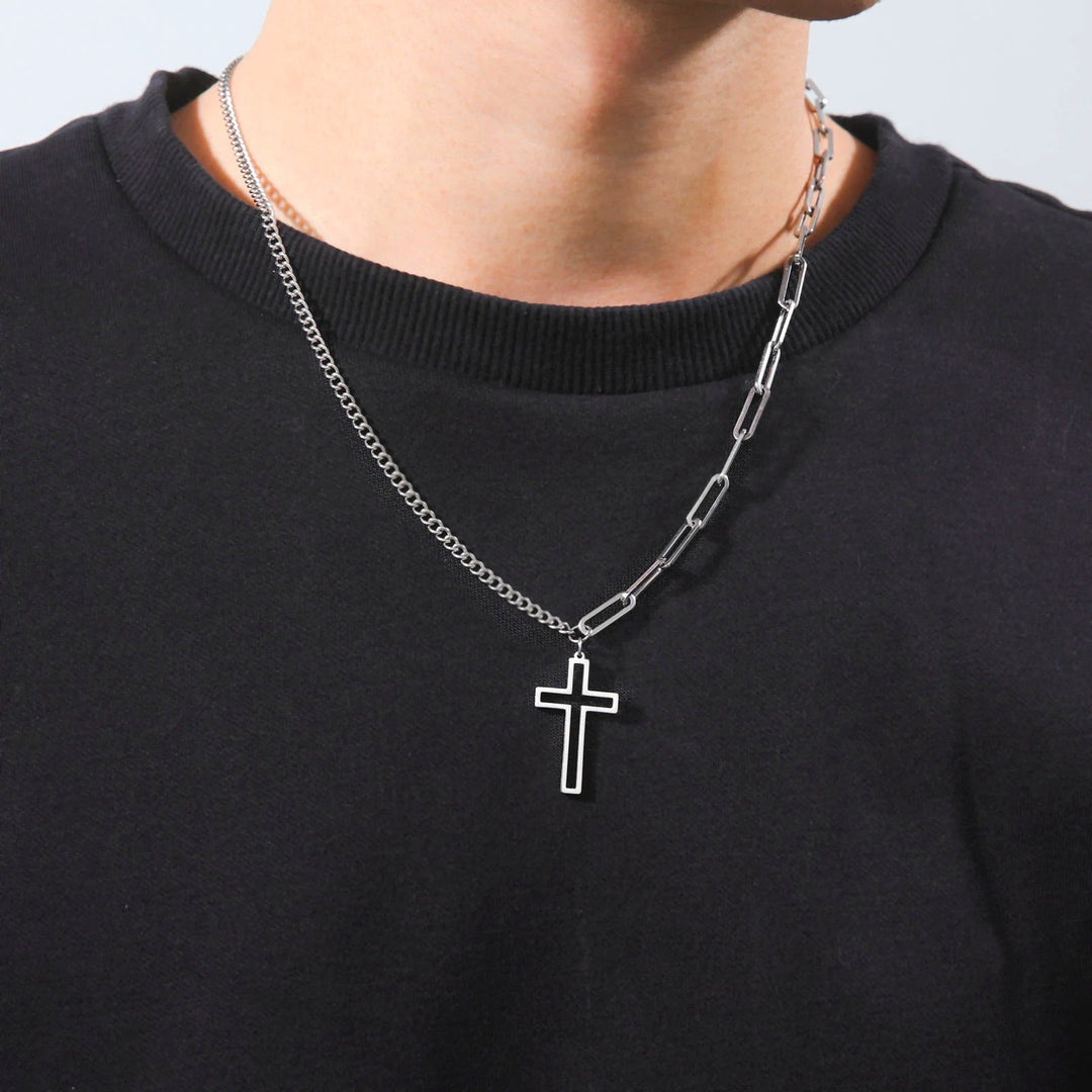 Wee Luxury Men Necklaces Fashion 2 Layers Lock Link Chain Necklace For Men