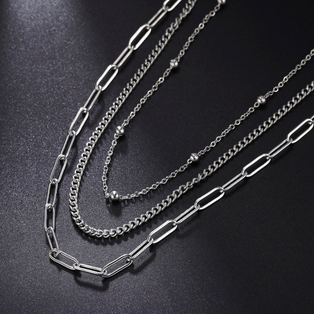Wee Luxury Men Necklaces Fashionable Beads Choker Multilayer Chain Necklaces