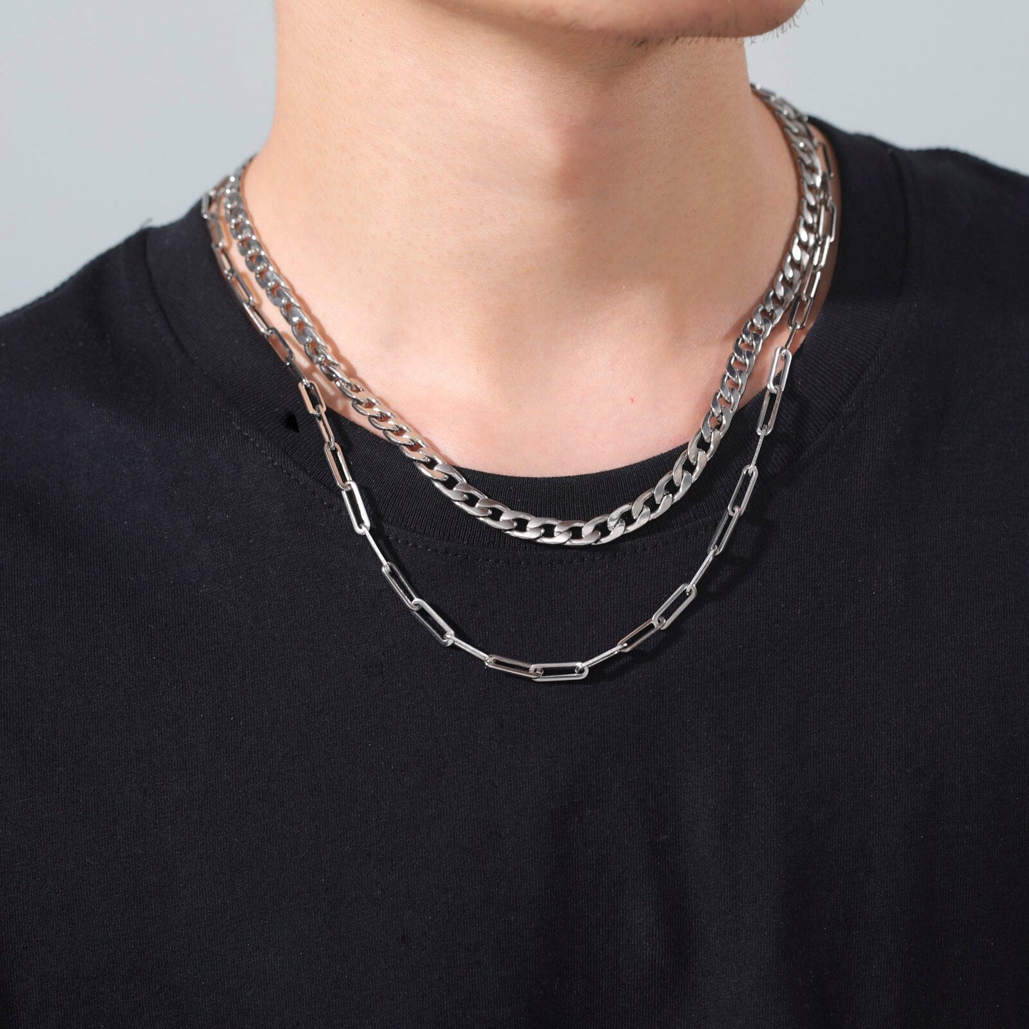 Wee Luxury Men Necklaces Fashionable Beads Choker Multilayer Chain Necklaces