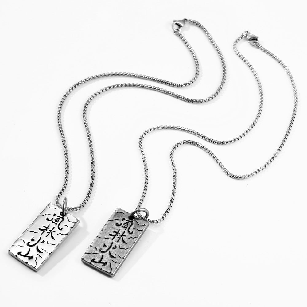 Wee Luxury Men Necklaces Geometric Fashion Necklace Inspired by Sun Tzu's Art of War for Men