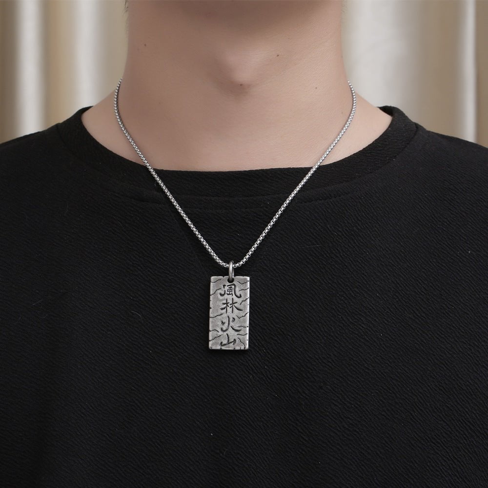 Wee Luxury Men Necklaces Geometric Fashion Necklace Inspired by Sun Tzu's Art of War for Men