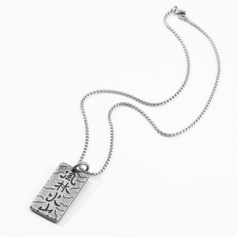 Wee Luxury Men Necklaces Geometric Fashion Necklace Inspired by Sun Tzu's Art of War for Men