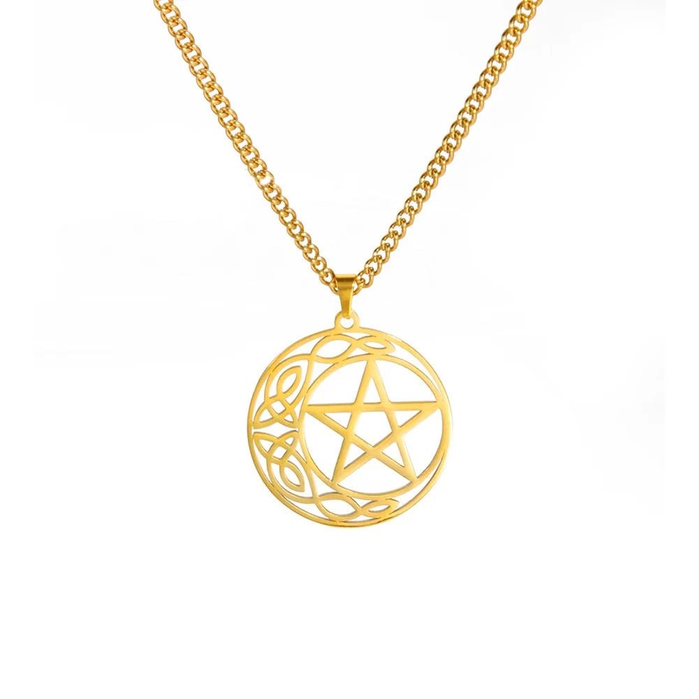 Wee Luxury Men Necklaces Gold Color Cut Out Star Stainless Steel Pentagram Necklaces For Men