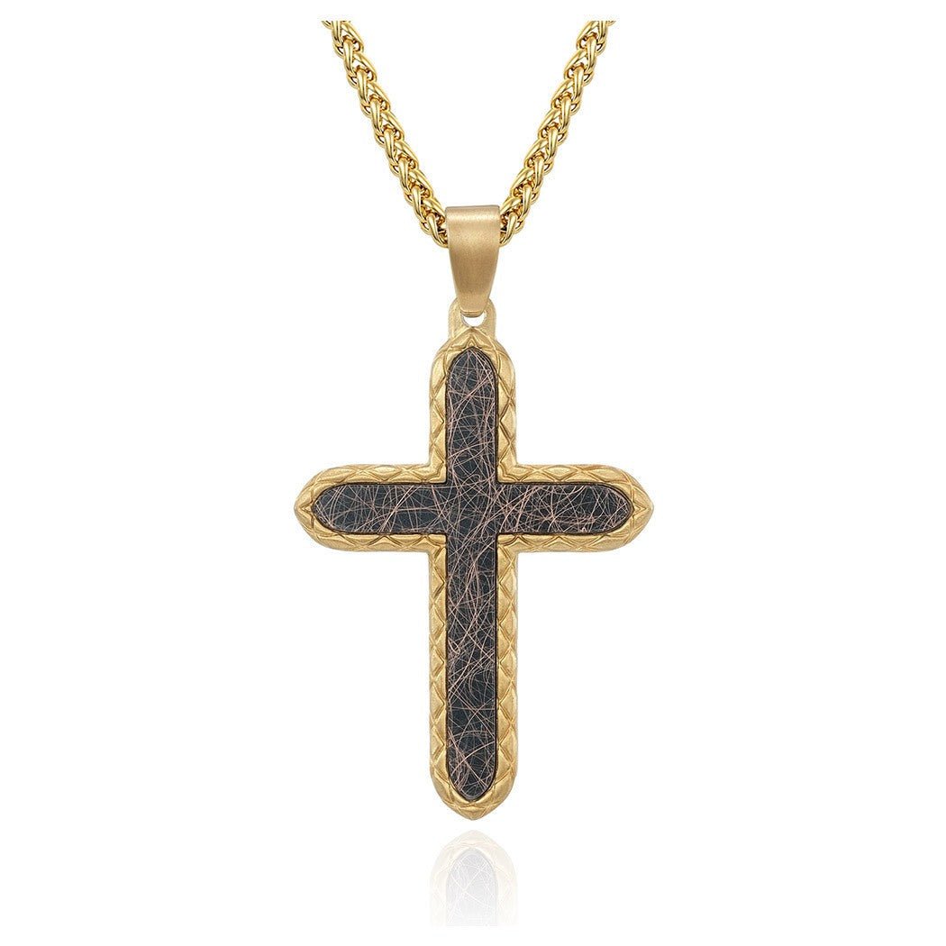 Wee Luxury Men Necklaces Gold Flower Basket Chain Necklace Stainless Steel Mens Cross Pendant Exquisite Design Originality