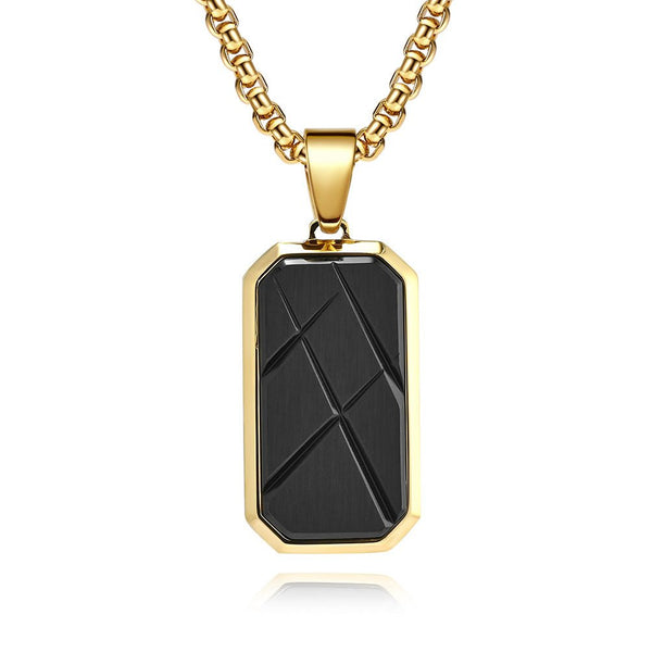 Wee Luxury Men Necklaces Men's Titanium Steel Military Pendant with Bold Octagonal Knife Design