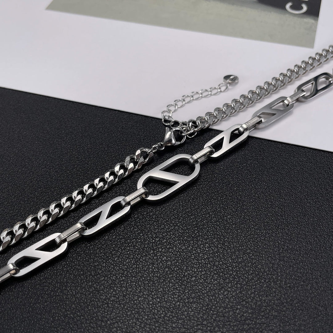 Wee Luxury Men Necklaces GX2372 - steel necklace Modern Geometric Steel Necklace for Every Style