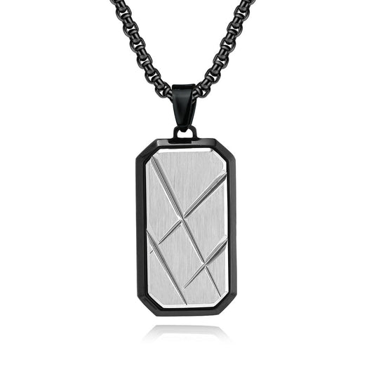 Wee Luxury Men Necklaces Men's Titanium Steel Military Pendant with Bold Octagonal Knife Design