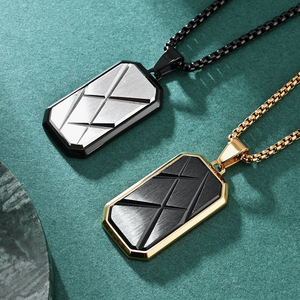 Wee Luxury Men Necklaces Men's Titanium Steel Military Pendant with Bold Octagonal Knife Design