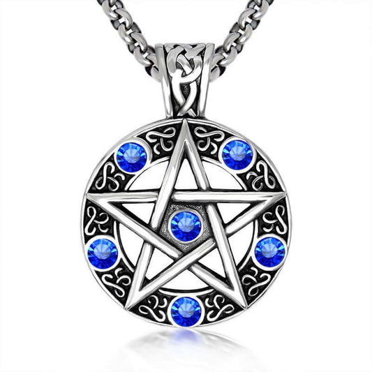 Wee Luxury Men Necklaces Men's Titanium Steel Pentagram Necklace - Unique Star Design