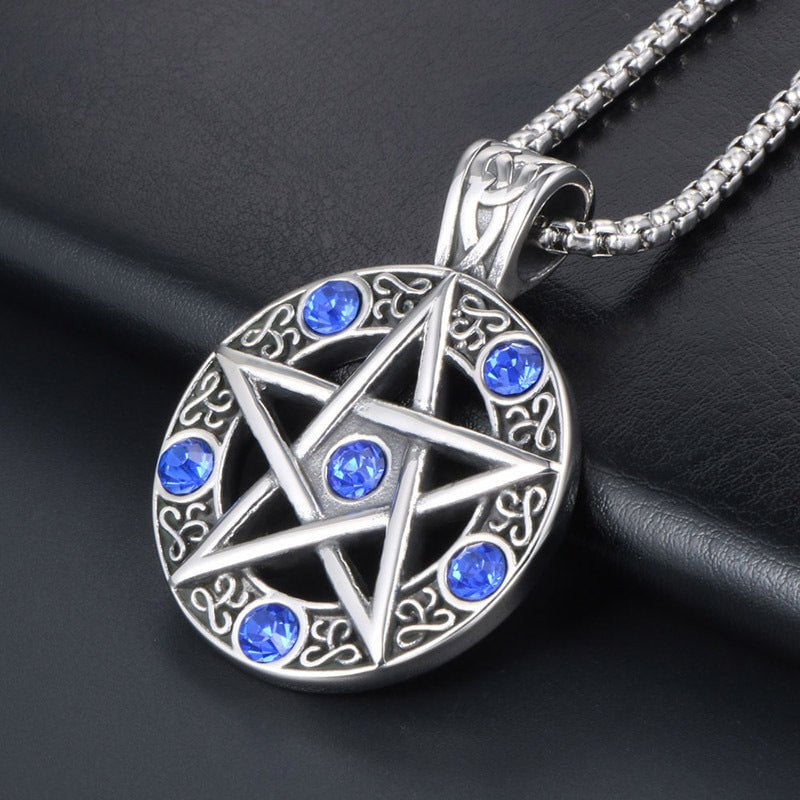 Wee Luxury Men Necklaces Men's Titanium Steel Pentagram Necklace - Unique Star Design