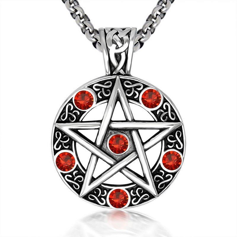 Wee Luxury Men Necklaces Men's Titanium Steel Pentagram Necklace - Unique Star Design