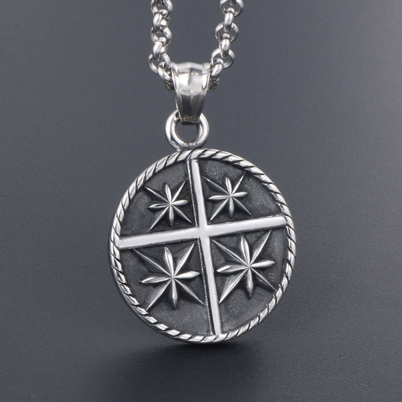 Wee Luxury Men Necklaces Men's Trendy Titanium Steel Geometric Star Necklace Pendant