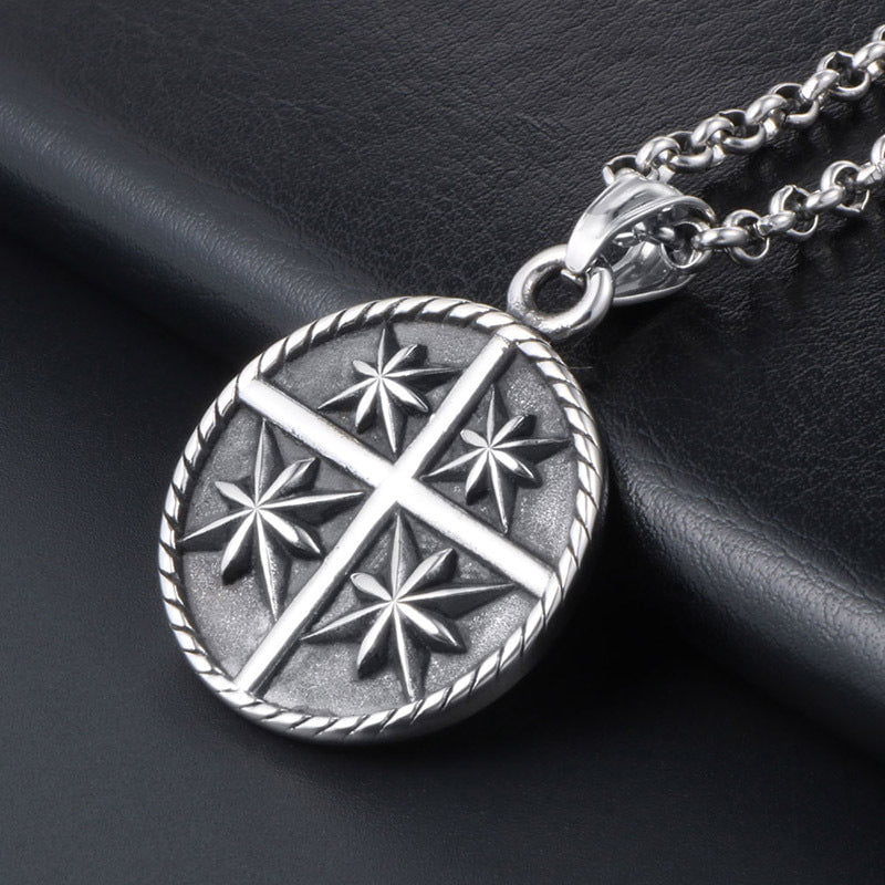 Wee Luxury Men Necklaces Men's Trendy Titanium Steel Geometric Star Necklace Pendant