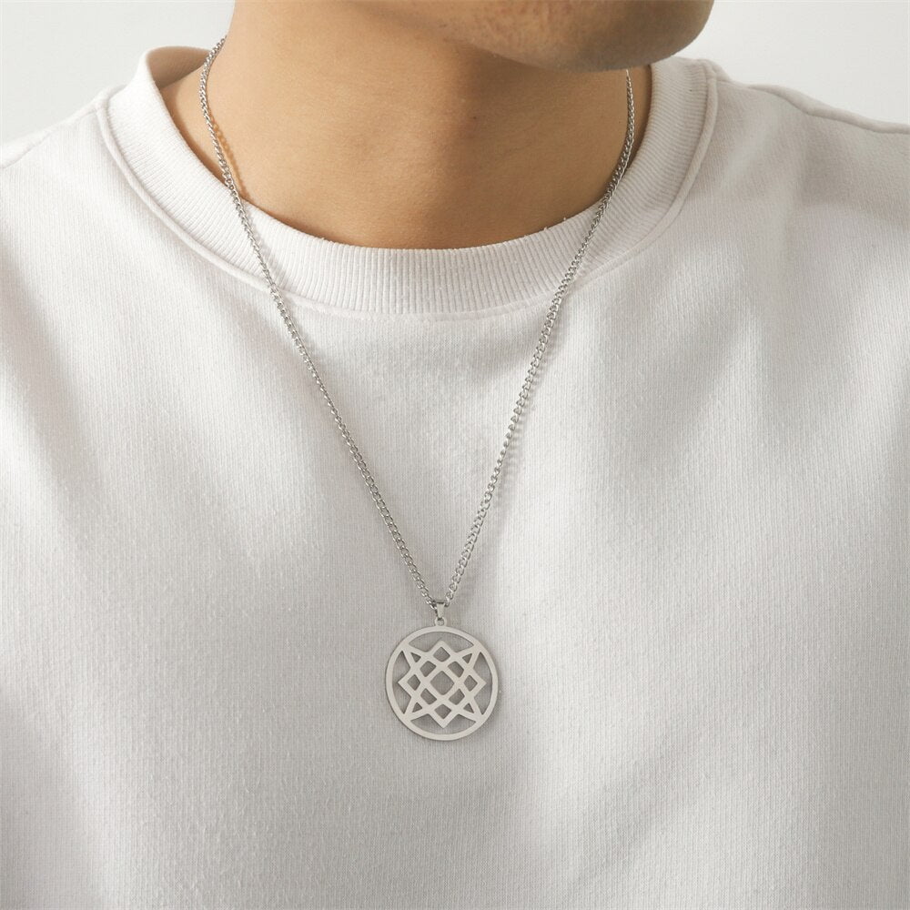 Wee Luxury Men Necklaces Mens Stainless Steel Slavic Valknut Pendant Necklace