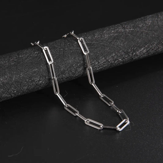 Wee Luxury Men Necklaces Paperclip Chain Stainless Steel Choker Necklaces For Men