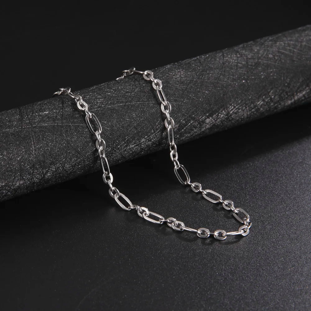 Wee Luxury Men Necklaces Paperclip Chain Stainless Steel Choker Necklaces For Men