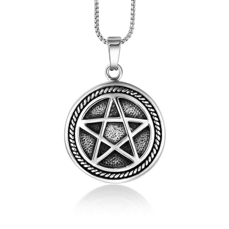 Wee Luxury Men Necklaces Pendant + 401*2.5*60cm with chain Men's Hip-Hop Titanium Steel Retro Five-Pointed Star Pendant