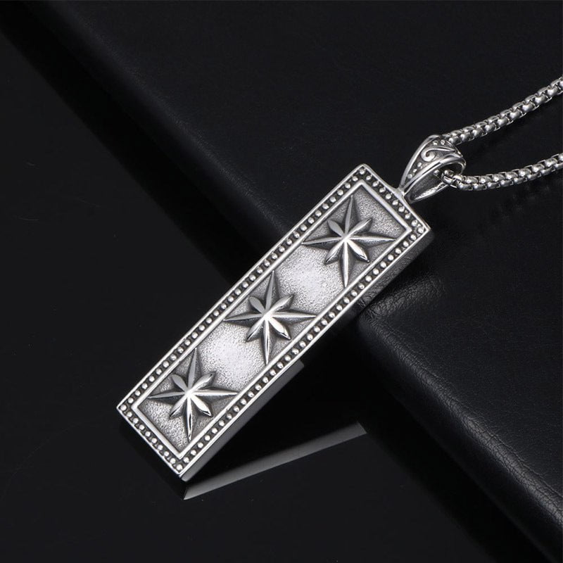 Wee Luxury Men Necklaces Pendant + 401*2.5*60cm with chain Trendy Men's Stainless Steel Eight-Pointed Star Geometric Necklace