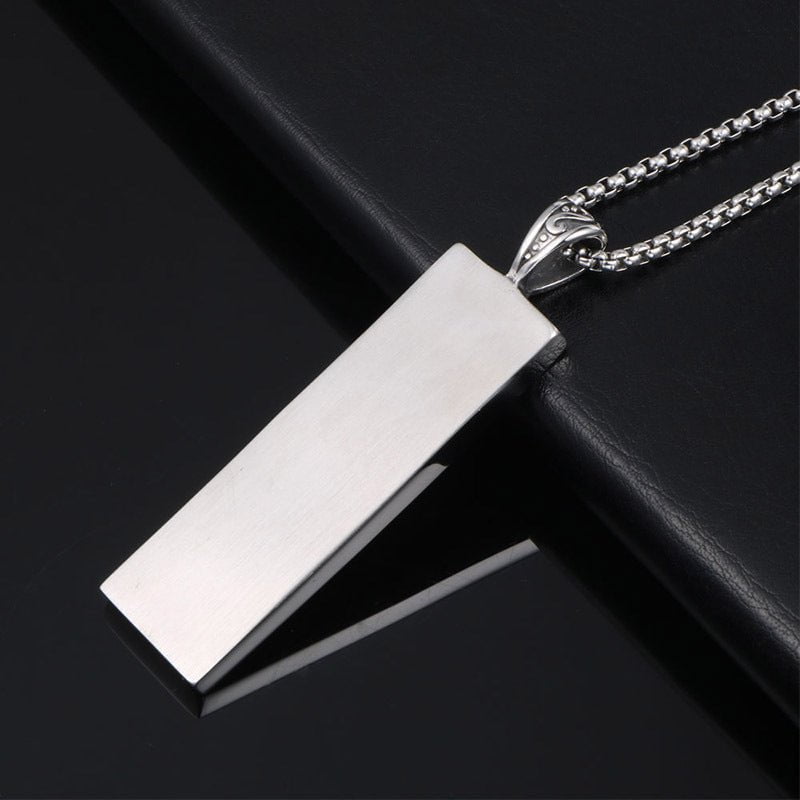 Wee Luxury Men Necklaces Pendant + 401*2.5*60cm with chain Trendy Men's Stainless Steel Eight-Pointed Star Geometric Necklace