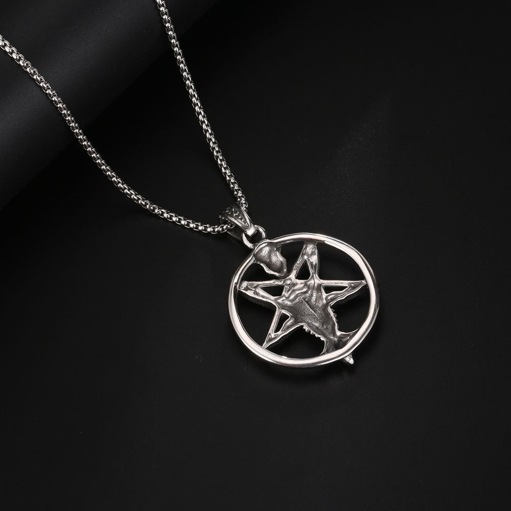 Wee Luxury Men Necklaces Pendant +401*2.5*60cm with chain Trendy Men's Stainless Steel Goat Skull Jewellery Necklace