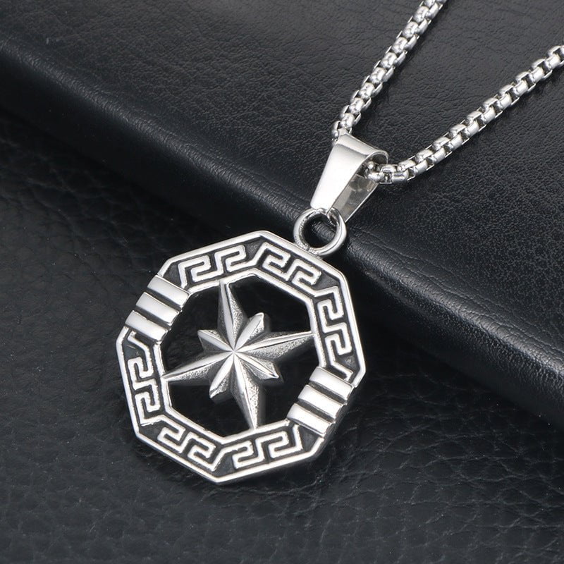 Wee Luxury Men Necklaces Pendant + 401*2.5*60cm with chain Wolf Warriors Retro Necklace with Great Wall and Rice Flower Design