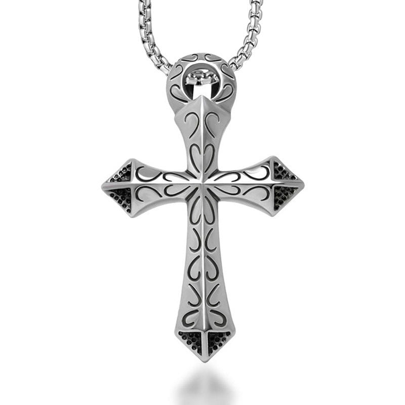 Wee Luxury Men Necklaces Pendant + ce401*3*60cm with chain Personalized Cross Pendant Vintage Necklace for Men in Titanium Steel