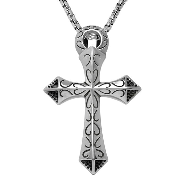 Wee Luxury Men Necklaces Pendant + ce401*3*60cm with chain Personalized Cross Pendant Vintage Necklace for Men in Titanium Steel