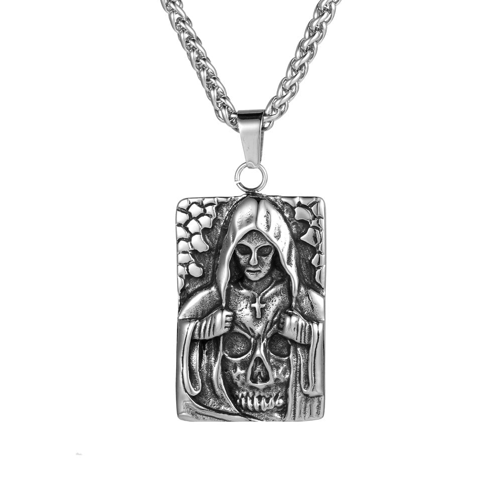 Wee Luxury Men Necklaces Pendant + ce402*3*60cm with chain Personalized Retro Titanium Steel Skull Necklace for Men