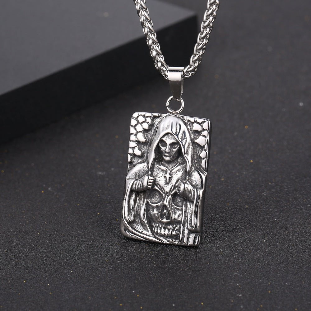 Wee Luxury Men Necklaces Pendant + ce402*3*60cm with chain Personalized Retro Titanium Steel Skull Necklace for Men