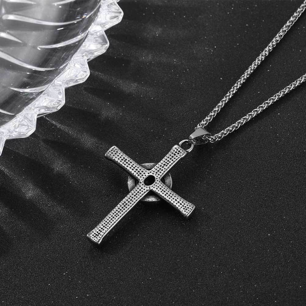 Wee Luxury Men Necklaces Pendant + ce402*3*60cm with chain Turquoise Geometric Pendant Punk Necklace for Men in Titanium Steel