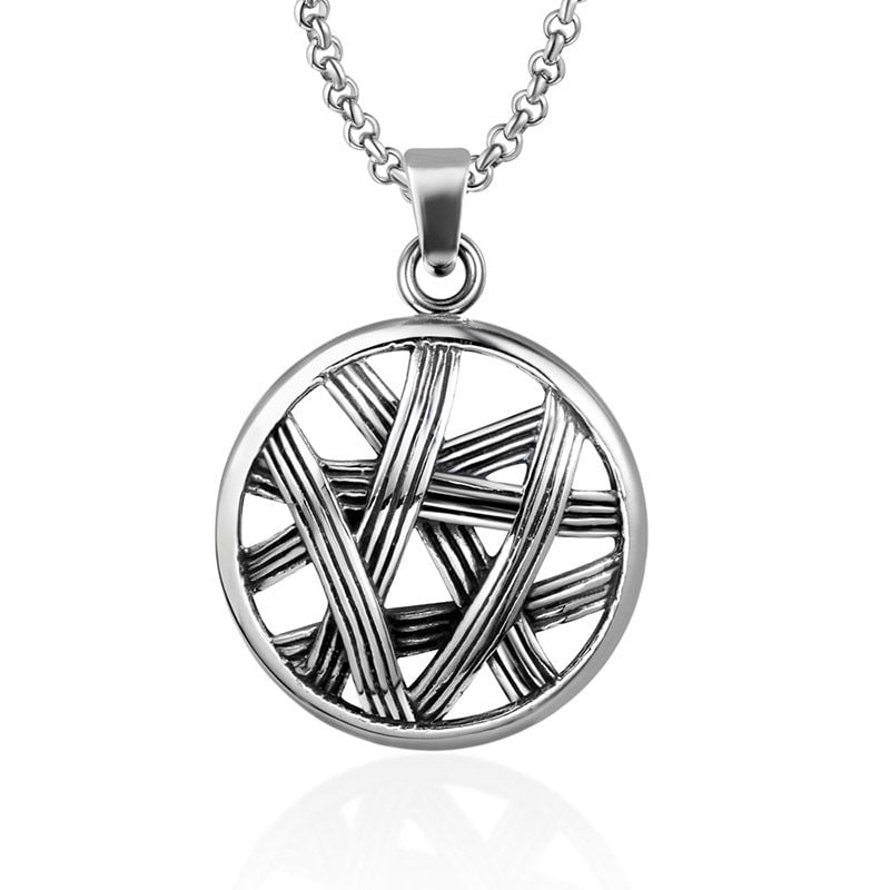 Wee Luxury Men Necklaces Pendant+ce482*3*60cm with chain Artistic Dream Catcher Vintage Necklace in Titanium Steel for Men