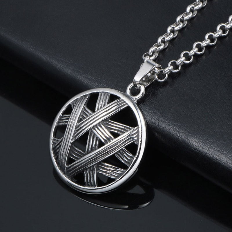 Wee Luxury Men Necklaces Pendant+ce482*3*60cm with chain Artistic Dream Catcher Vintage Necklace in Titanium Steel for Men