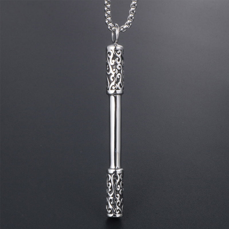 Wee Luxury Men Necklaces Pendant+ce482*3*60cm with chain Golden Cudgel Geometric Jewelry Necklace for Men with Ethnic Flair