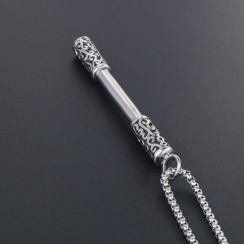 Wee Luxury Men Necklaces Pendant+ce482*3*60cm with chain Golden Cudgel Geometric Jewelry Necklace for Men with Ethnic Flair