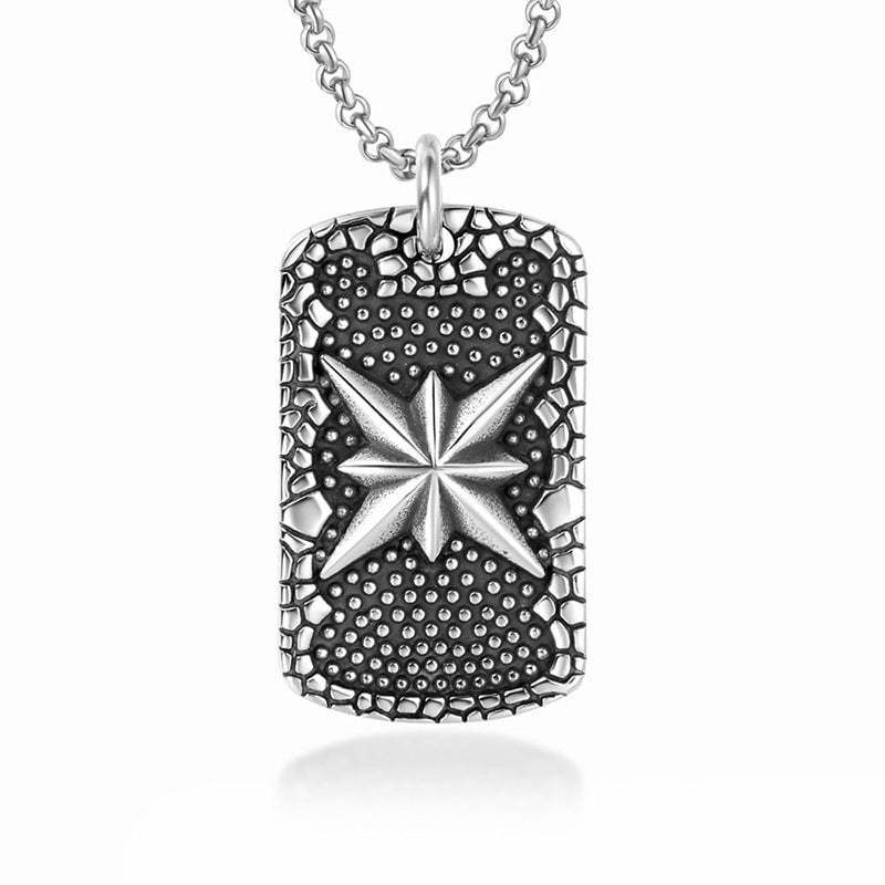 Wee Luxury Men Necklaces Pendant+ce482*3*60cm with chain Titanium Steel Geometric Octagram Pendant Necklace for Men