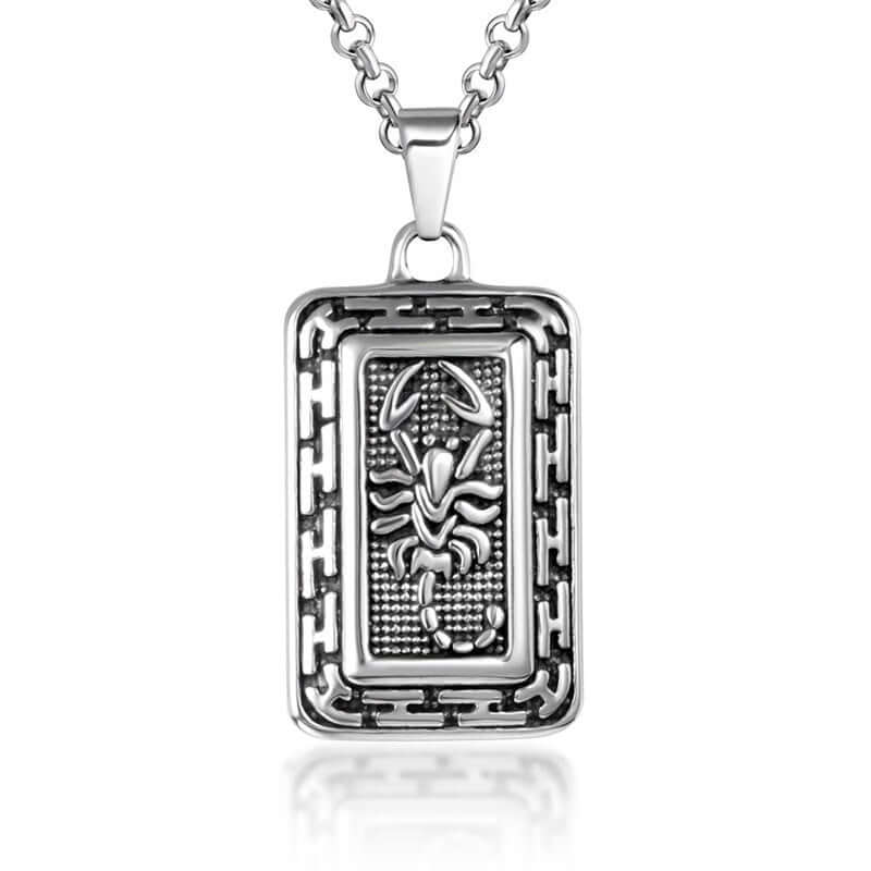 Wee Luxury Men Necklaces Pendant+ce482*3*60cm with chain Titanium Steel Scorpion and Tiger Pendant Necklace for Men