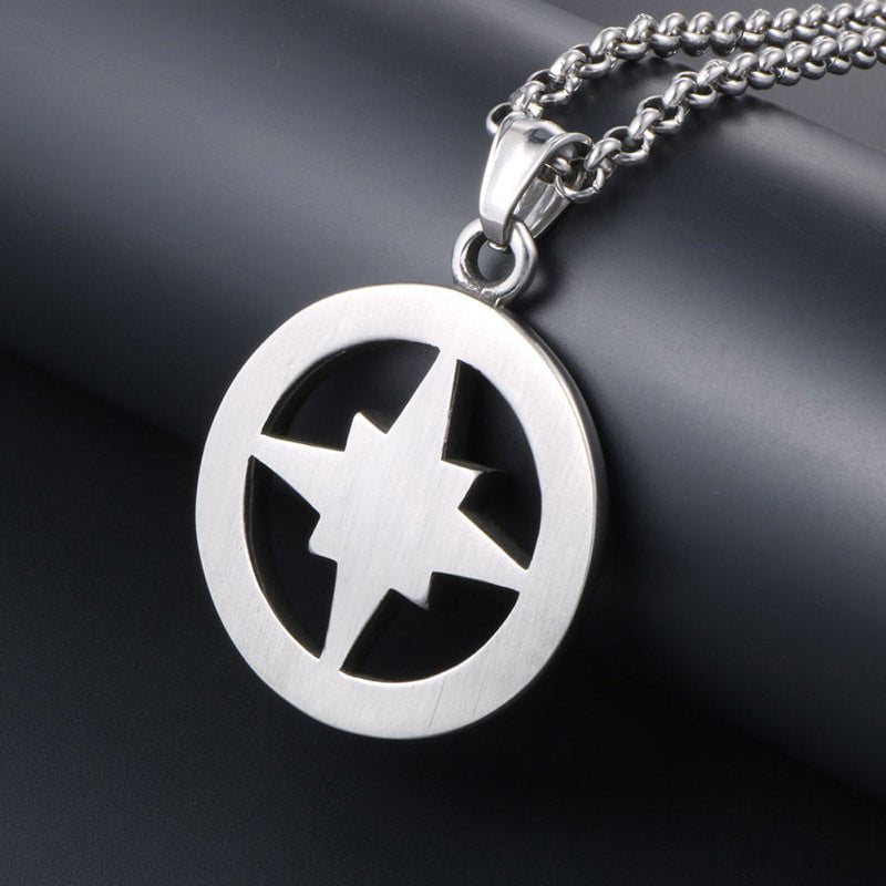 Wee Luxury Men Necklaces Pendant+ce482*3*60cm with chain Trendy Men's Hollow Star Necklace Pendant in Titanium Steel