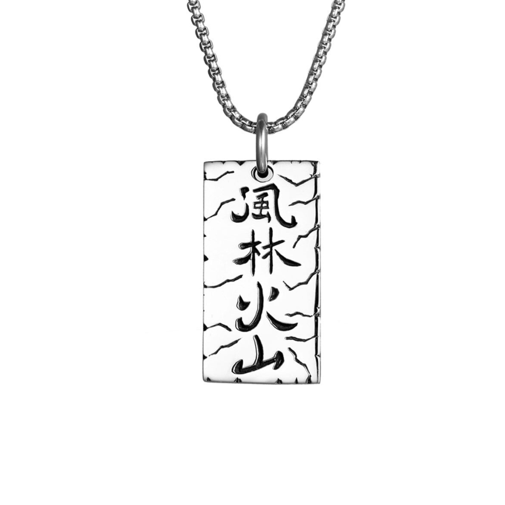 Wee Luxury Men Necklaces Silver pendant+401*2.5*60cm with chain Geometric Fashion Necklace Inspired by Sun Tzu's Art of War for Men