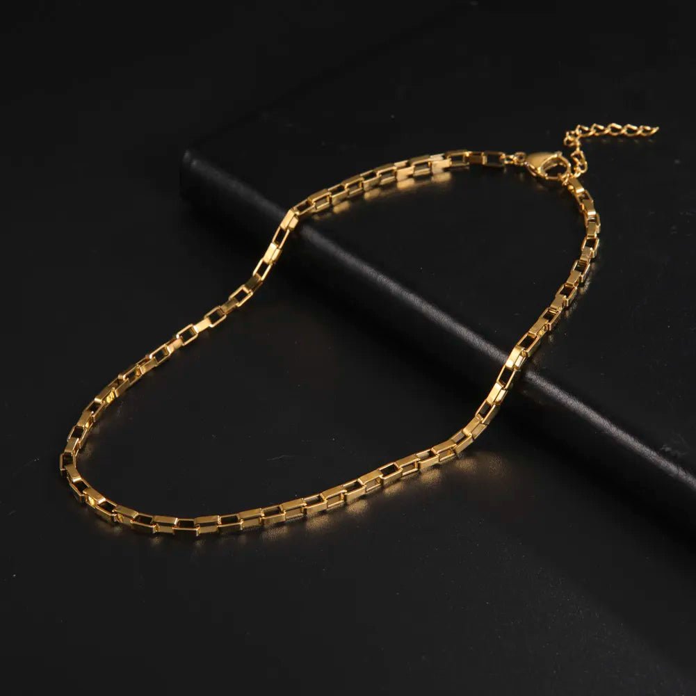 Wee Luxury Men Necklaces Square Chain Gold / 40cm Paperclip Chain Stainless Steel Choker Necklaces For Men