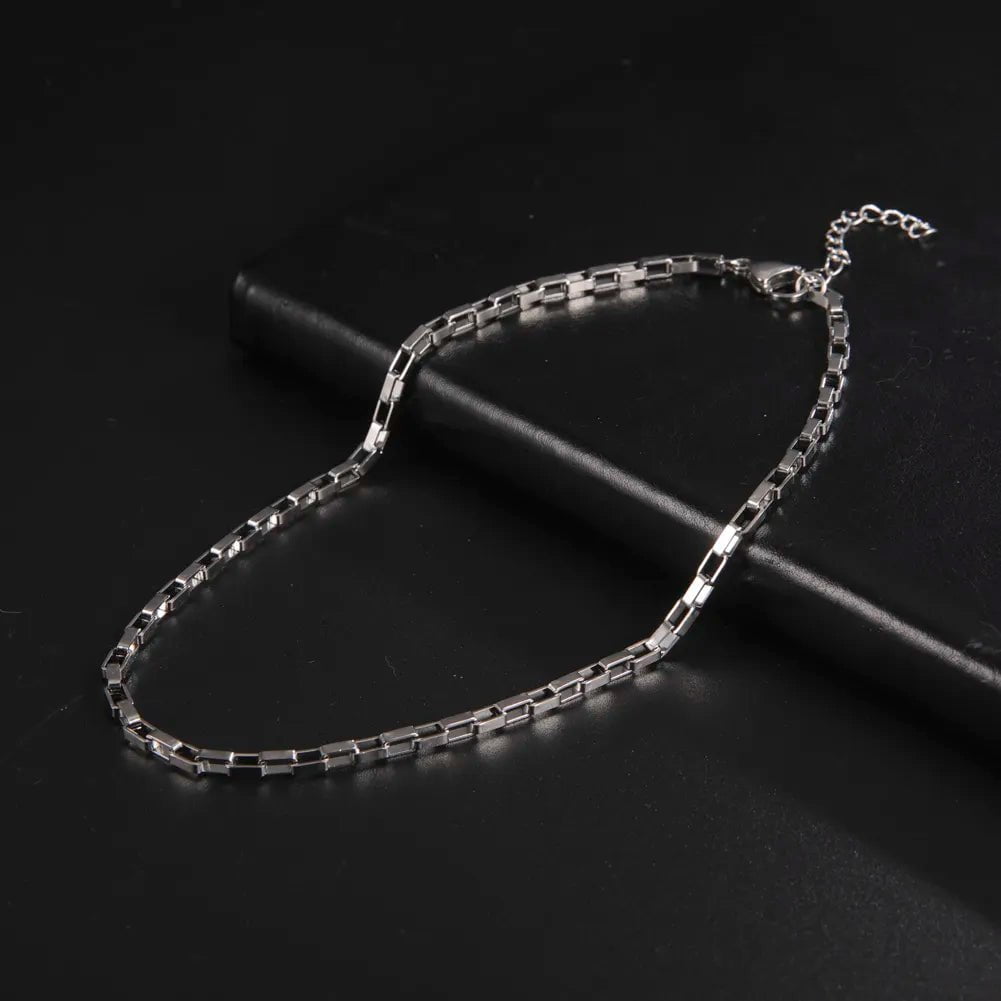 Wee Luxury Men Necklaces Square Chain Steel / 40cm Paperclip Chain Stainless Steel Choker Necklaces For Men