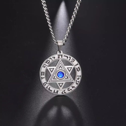 Wee Luxury Men Necklaces Star of David Pendant Crystal Necklace For Men