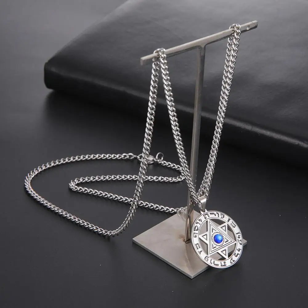 Wee Luxury Men Necklaces Star of David Pendant Crystal Necklace For Men