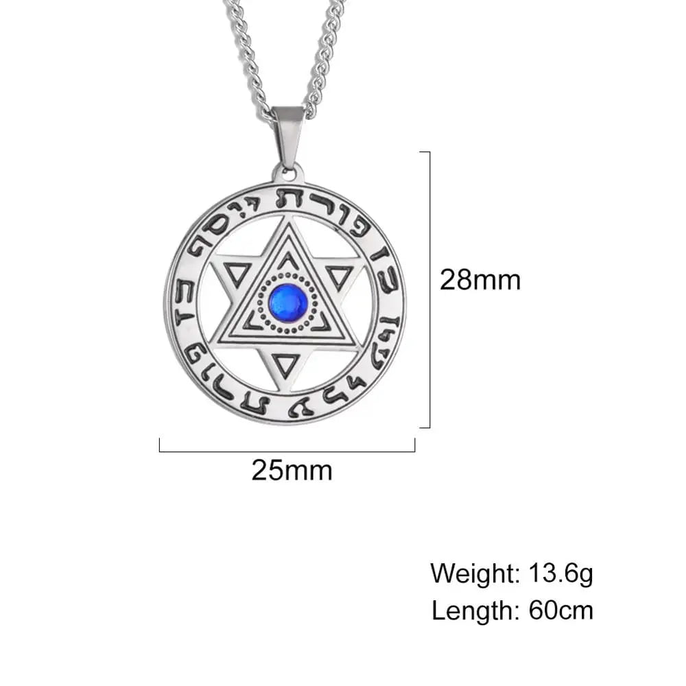 Wee Luxury Men Necklaces Star of David Pendant Crystal Necklace For Men