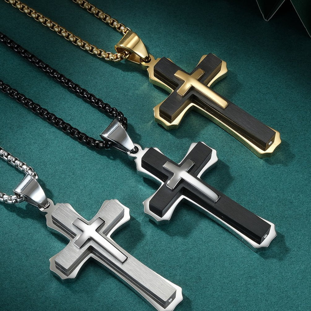 Wee Luxury Men Necklaces Stylish Stainless Steel Cross Necklace - Latest Trend